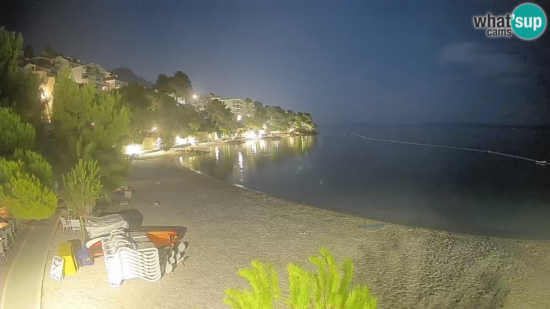 Webcam Plage Lučica Brela – Vue en direct sur la côte adriatique