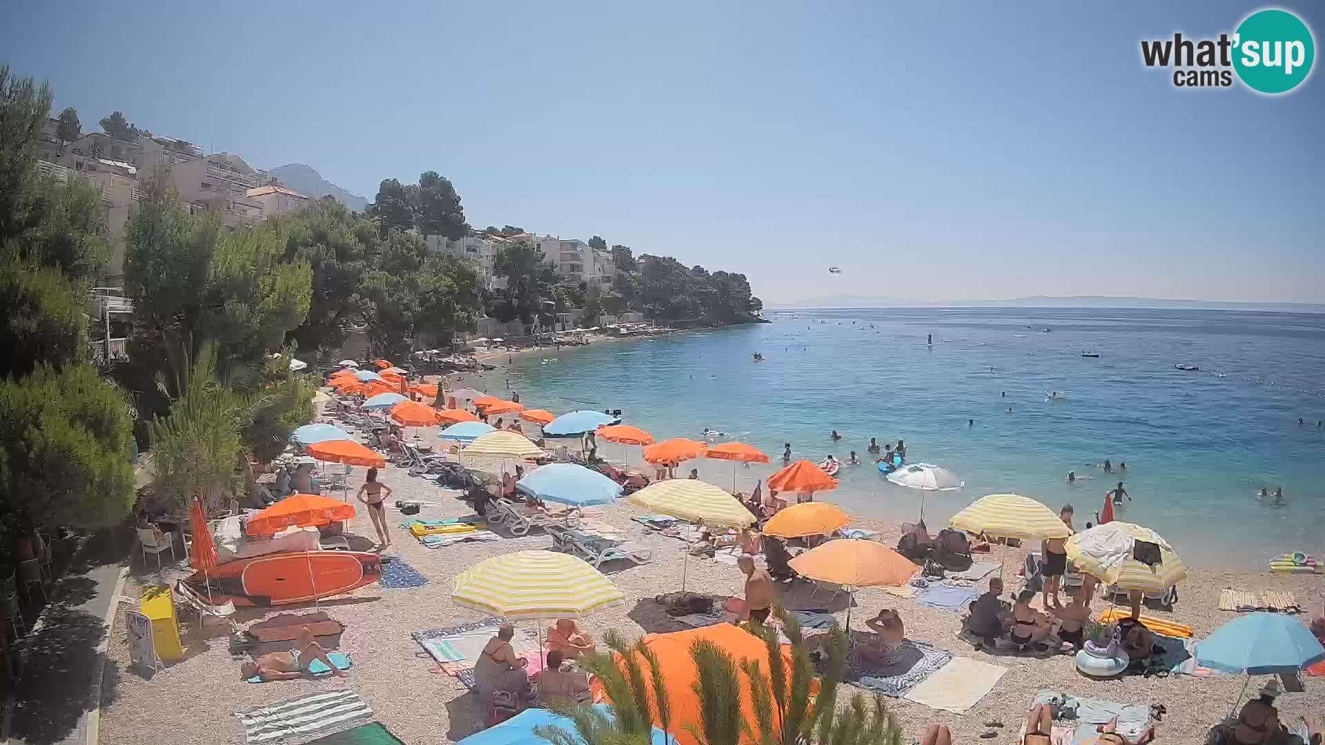 Webcam Spiaggia Lučica Brela – Vista live sulla costa adriatica