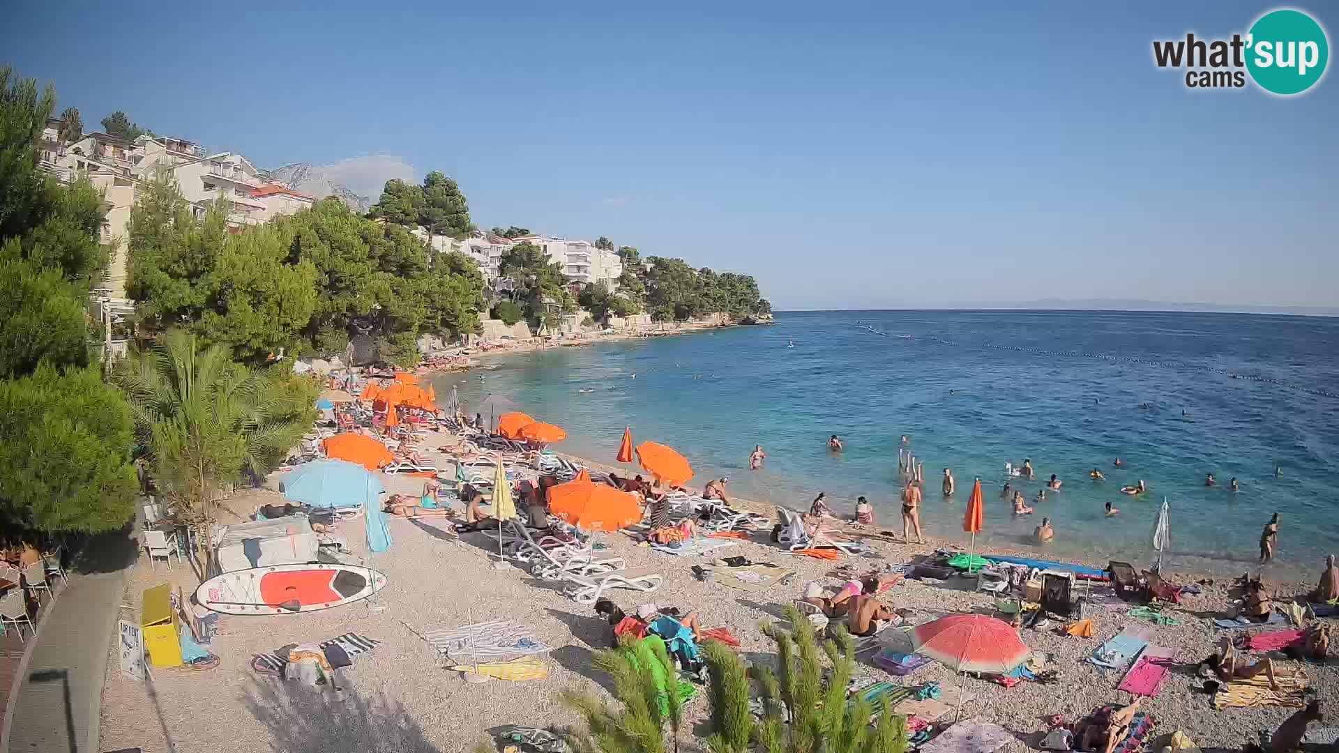 Webcam Spiaggia Lučica Brela – Vista live sulla costa adriatica