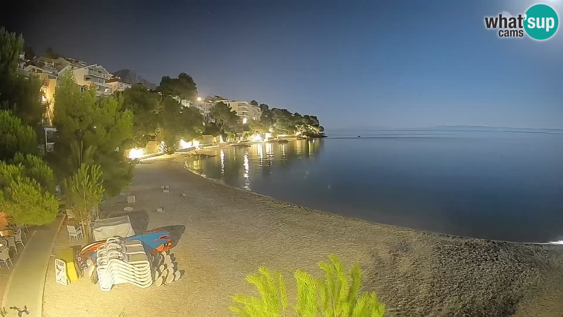 Web kamera Plaža Lučica Brela – Pogled uživo na jadransku obalu