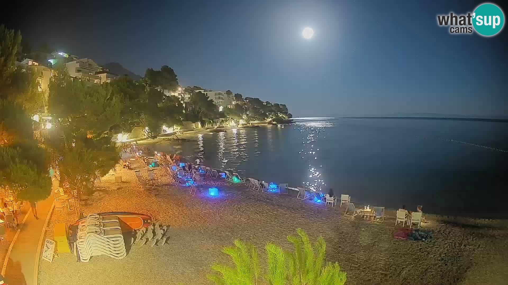 Webcam Lučica Strand Beach Brela – Liveblick von der Adriaküste
