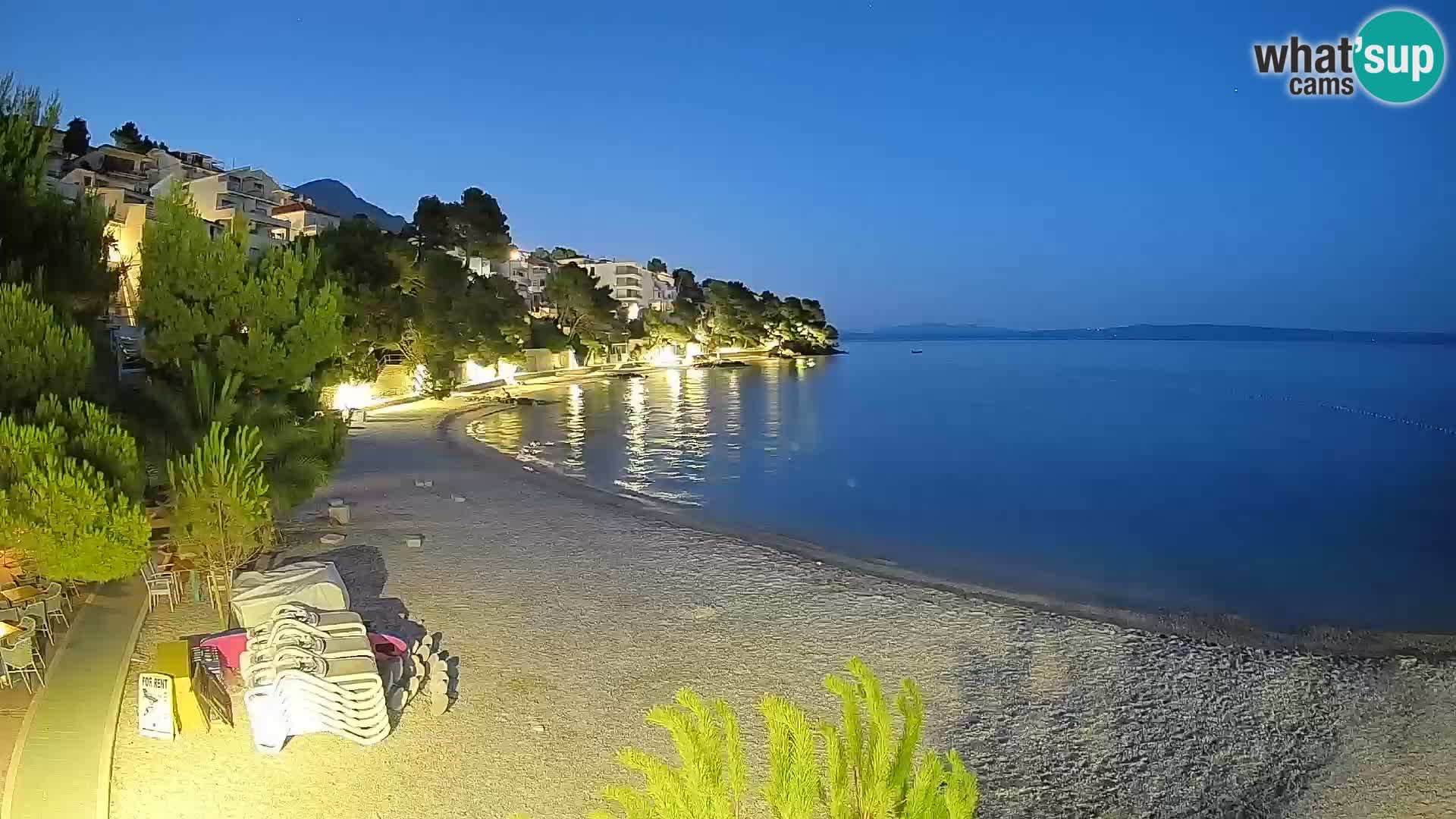 Webcam Lučica Strand Beach Brela – Liveblick von der Adriaküste