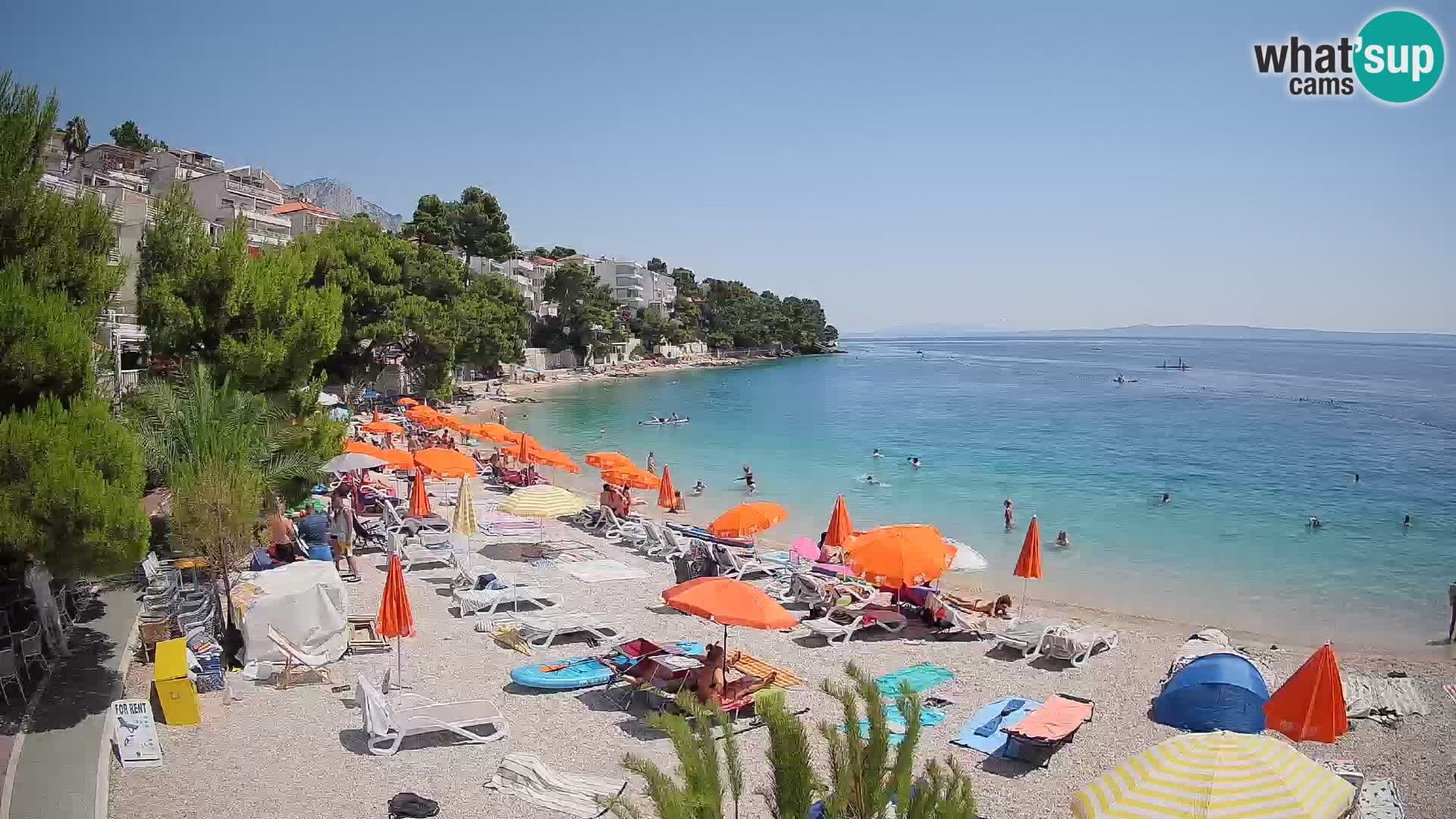 Webcam Lučica Strand Beach Brela – Liveblick von der Adriaküste