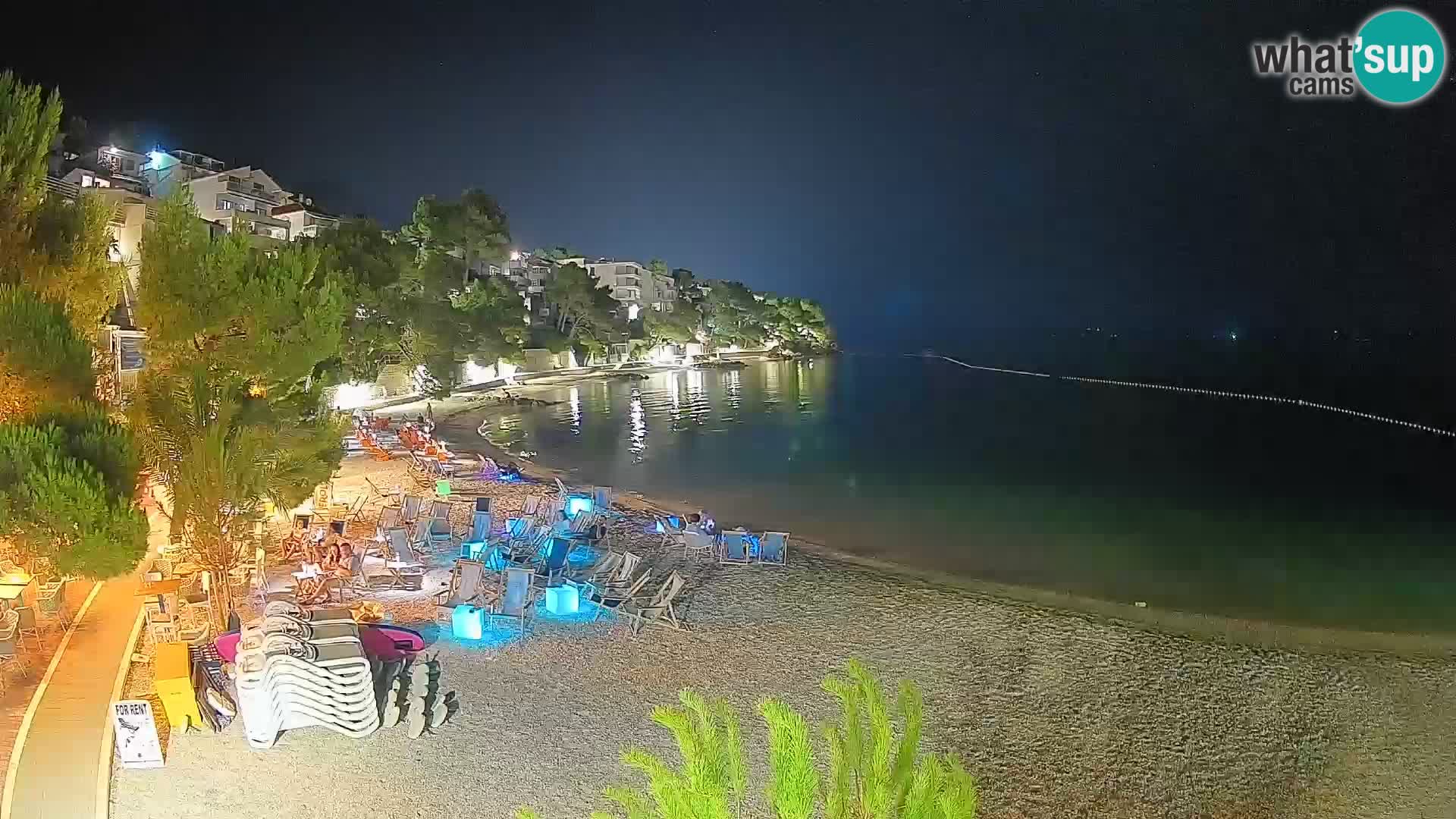 Webcam Lučica Strand Beach Brela – Liveblick von der Adriaküste