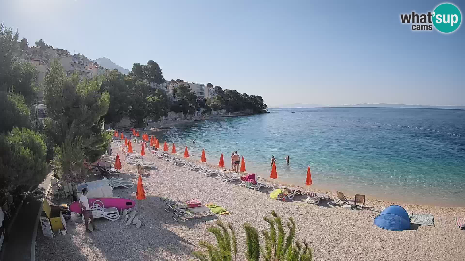 Webcam Lučica Strand Beach Brela – Liveblick von der Adriaküste