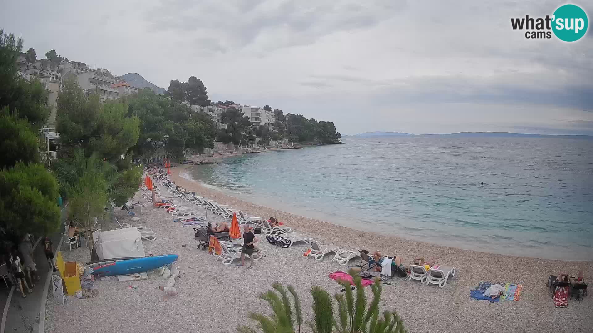 Webcam Lučica Strand Beach Brela – Liveblick von der Adriaküste