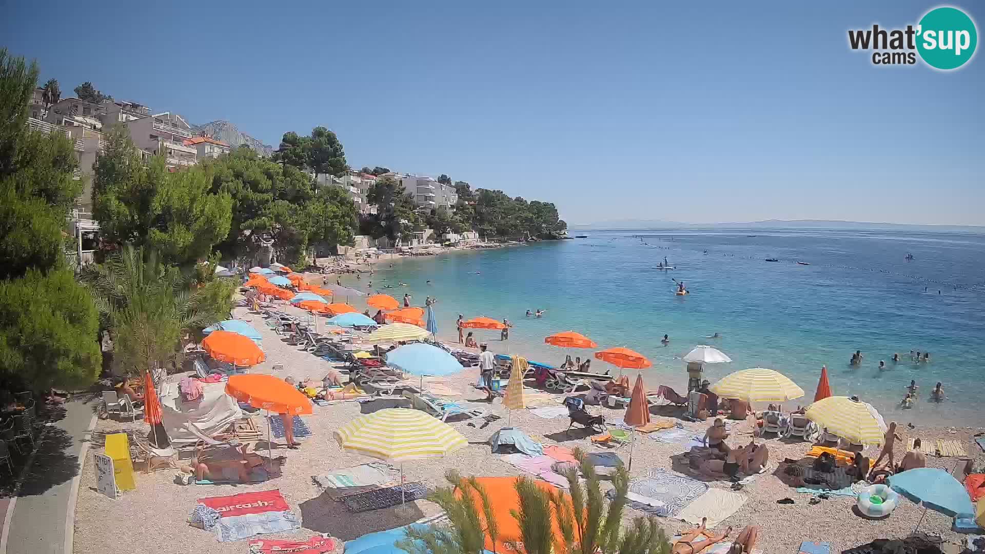 Webcam Plage Lučica Brela – Vue en direct sur la côte adriatique