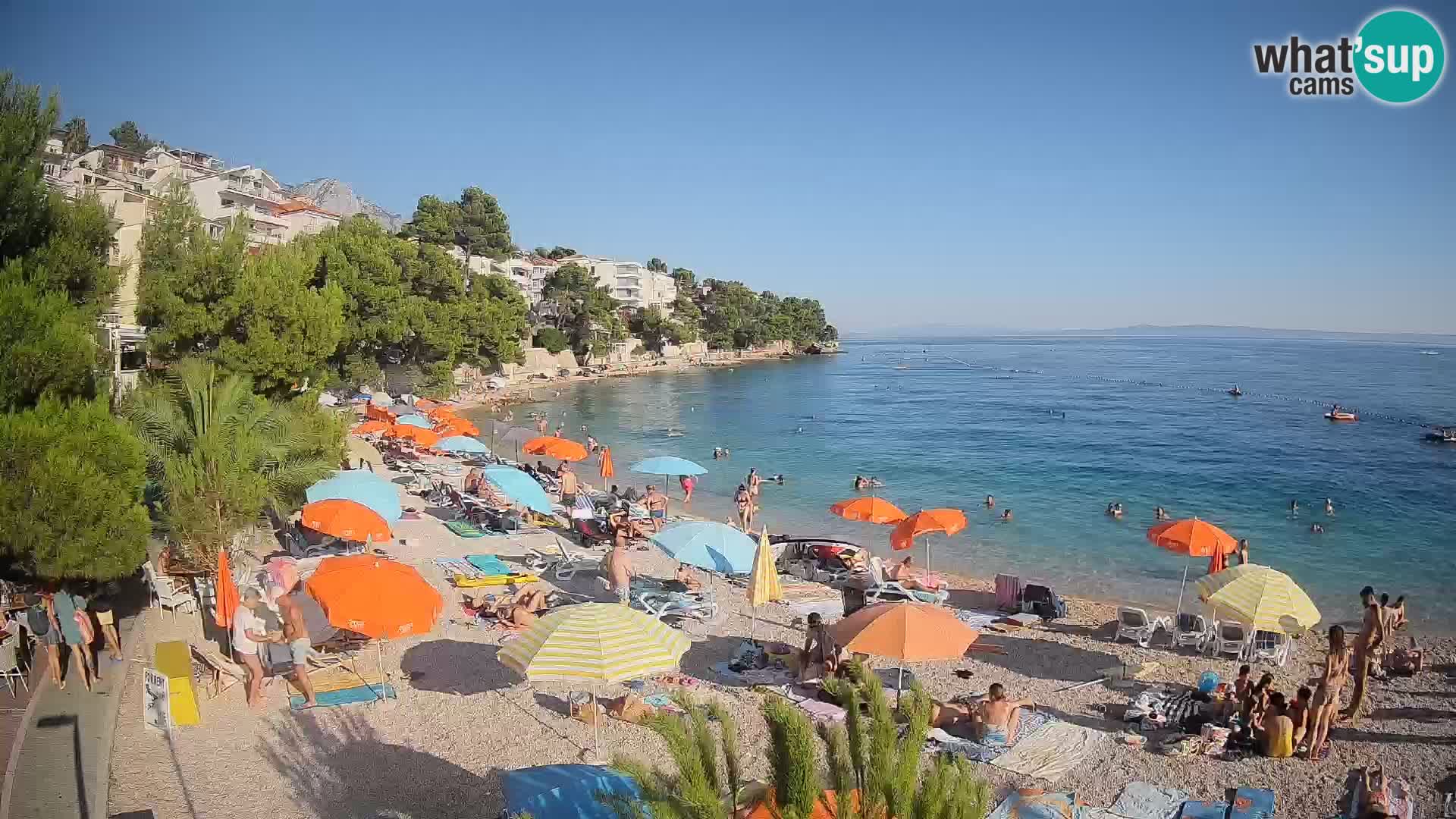Webcam Spiaggia Lučica Brela – Vista live sulla costa adriatica
