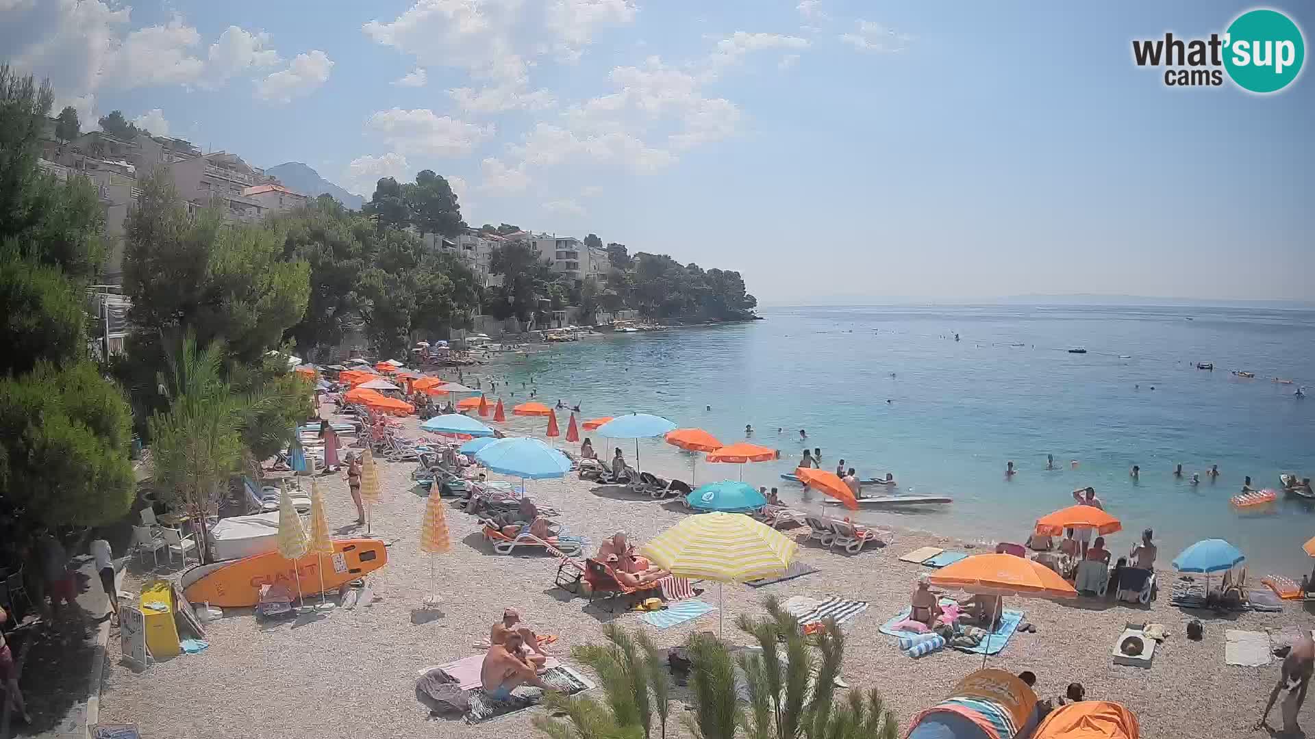 Web kamera Plaža Lučica Brela – Pogled uživo na jadransku obalu