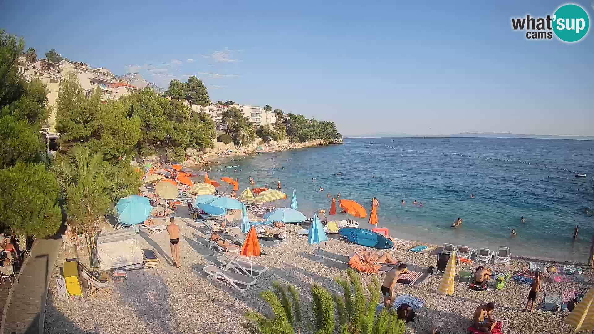 Spletna kamera Plaža Lučica Brela – Pogled v živo na Jadransko obalo