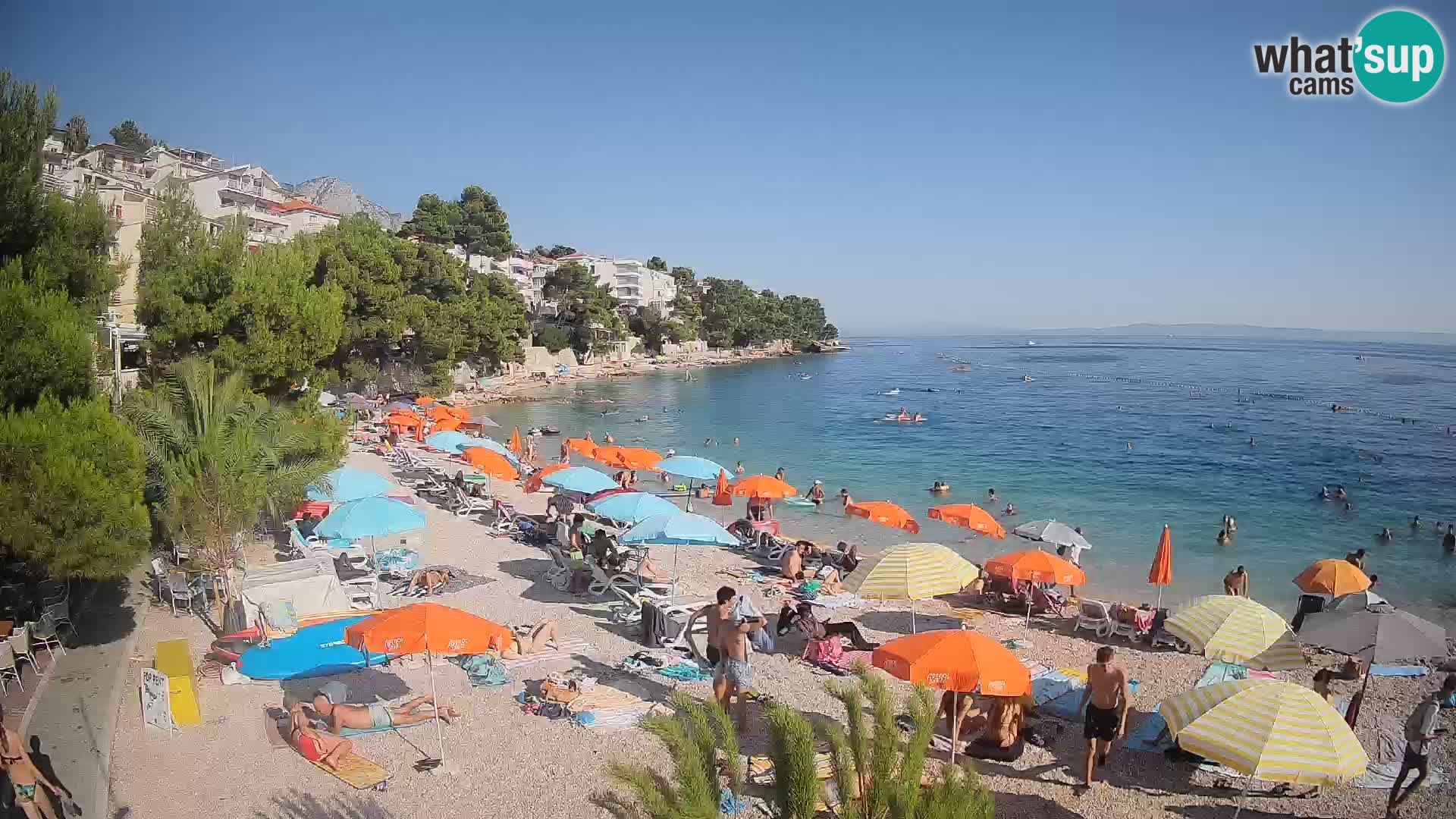 Spletna kamera Plaža Lučica Brela – Pogled v živo na Jadransko obalo