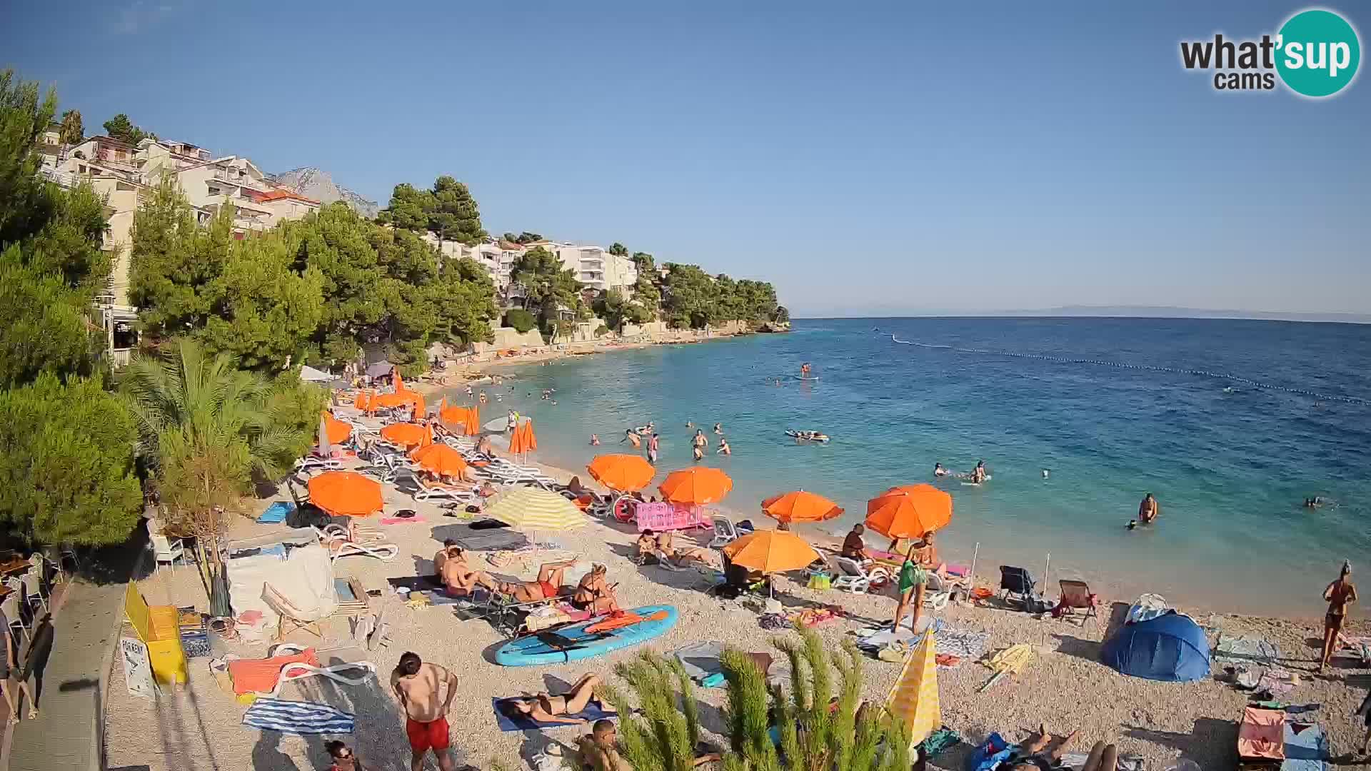Webcam Lučica Strand Beach Brela – Liveblick von der Adriaküste