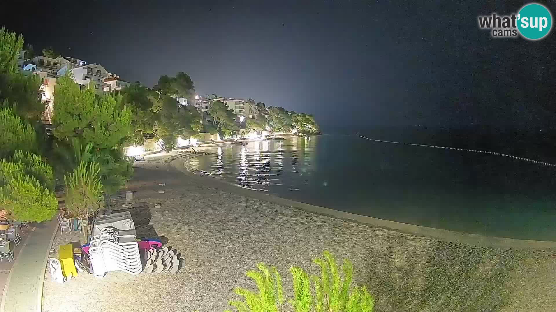 Webcam Lučica Strand Beach Brela – Liveblick von der Adriaküste