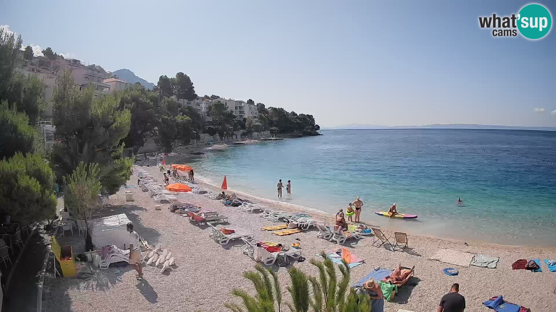 Webcam Lučica Strand Beach Brela – Liveblick von der Adriaküste