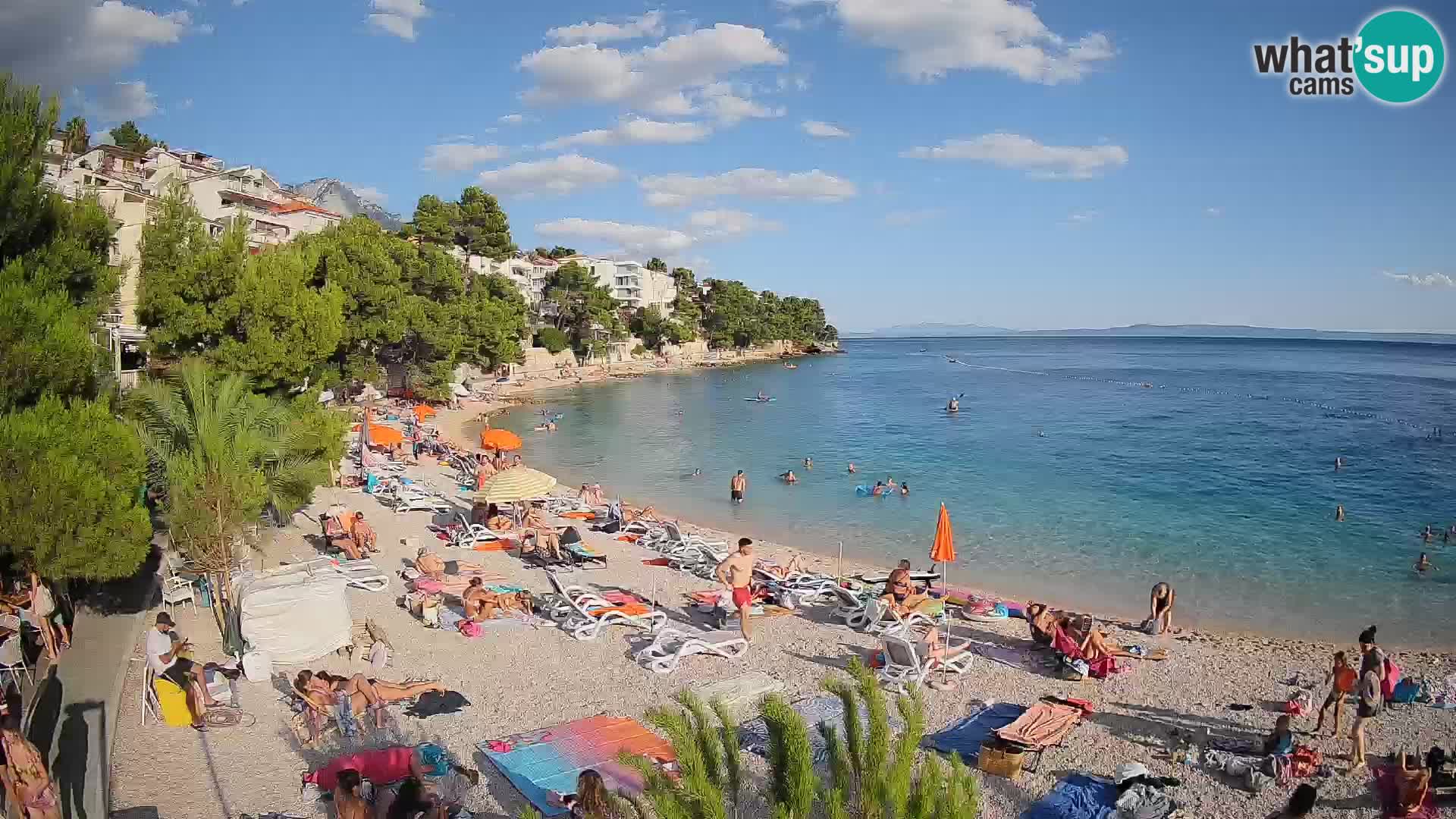 Webcam Plage Lučica Brela – Vue en direct sur la côte adriatique