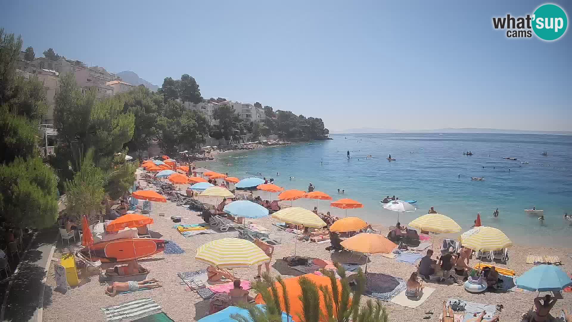 Webcam Lučica Strand Beach Brela – Liveblick von der Adriaküste