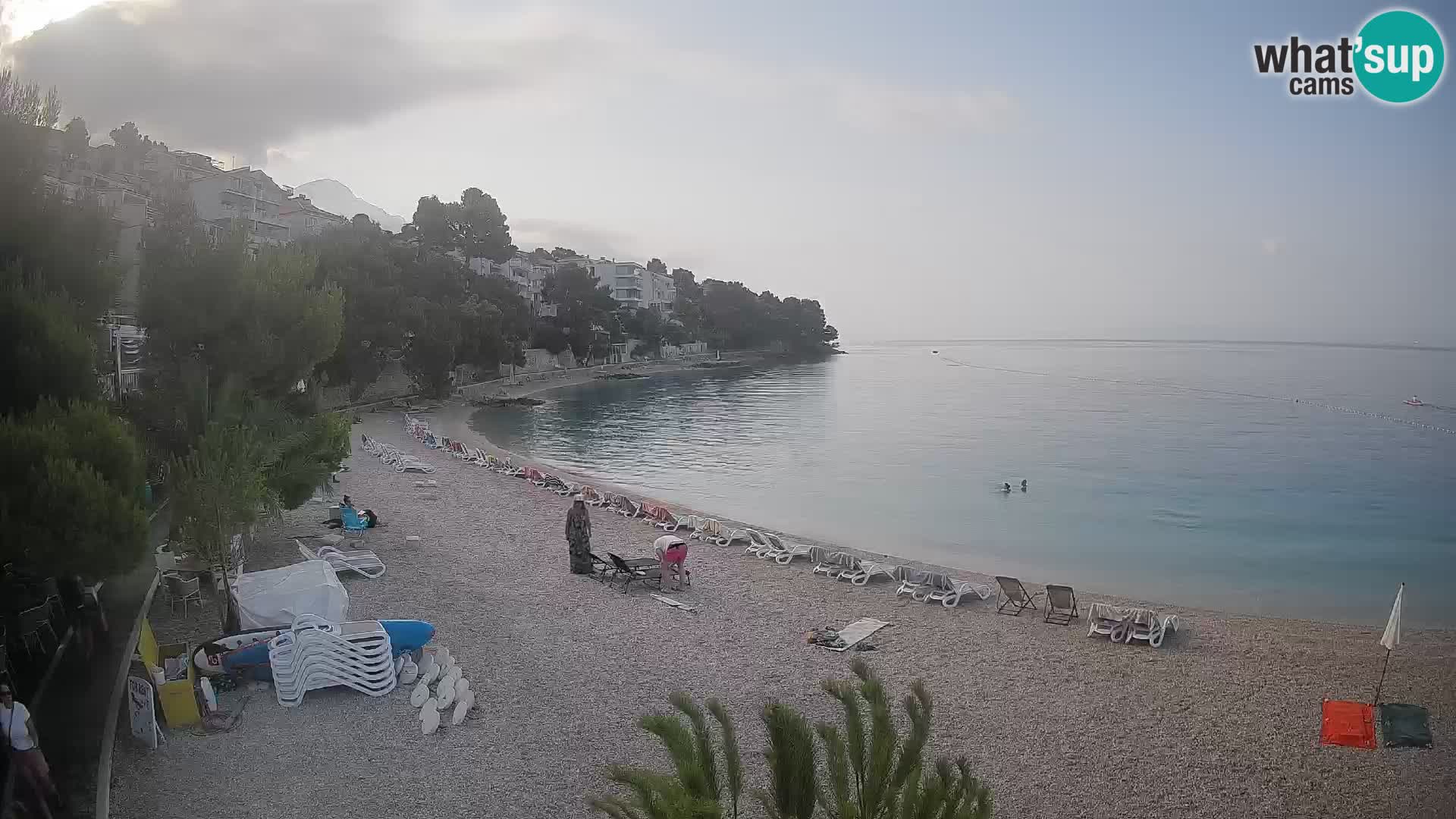 Spletna kamera Plaža Lučica Brela – Pogled v živo na Jadransko obalo
