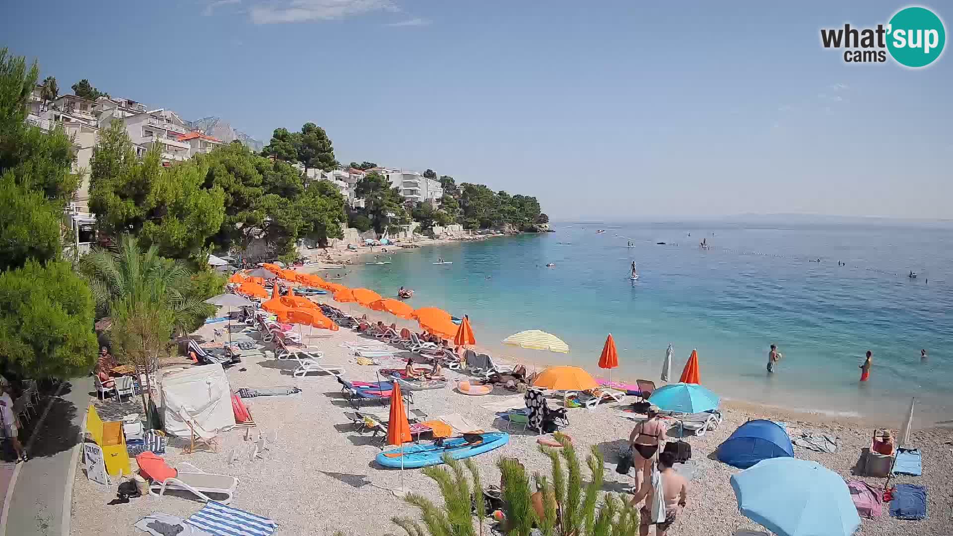 Web kamera Plaža Lučica Brela – Pogled uživo na jadransku obalu