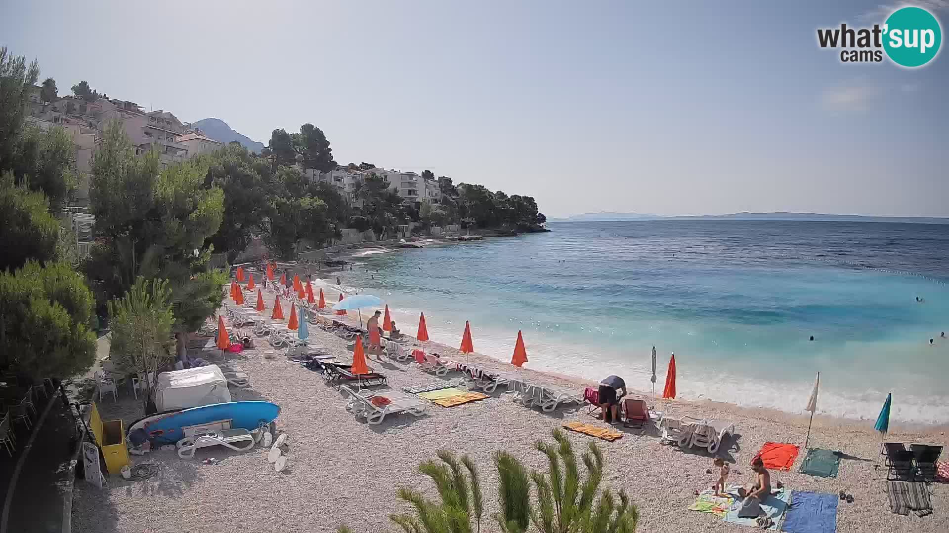 Web kamera Plaža Lučica Brela – Pogled uživo na jadransku obalu