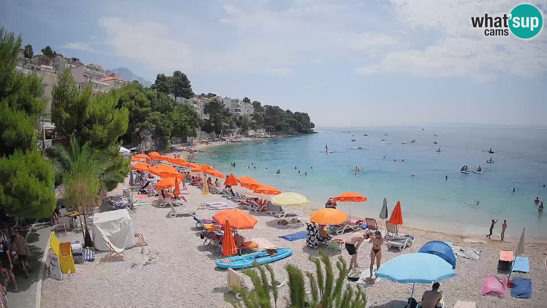Webcam Spiaggia Lučica Brela – Vista live sulla costa adriatica