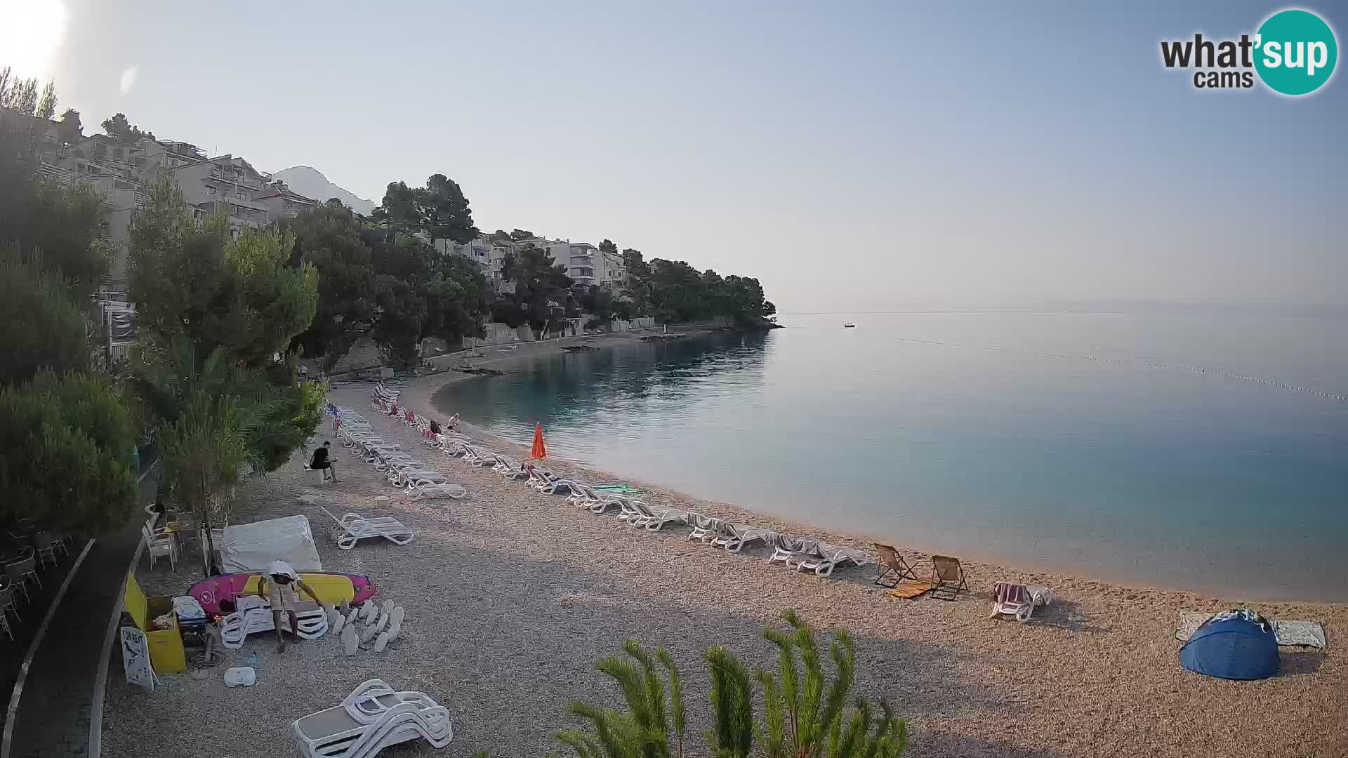Webcam Lučica Strand Beach Brela – Liveblick von der Adriaküste