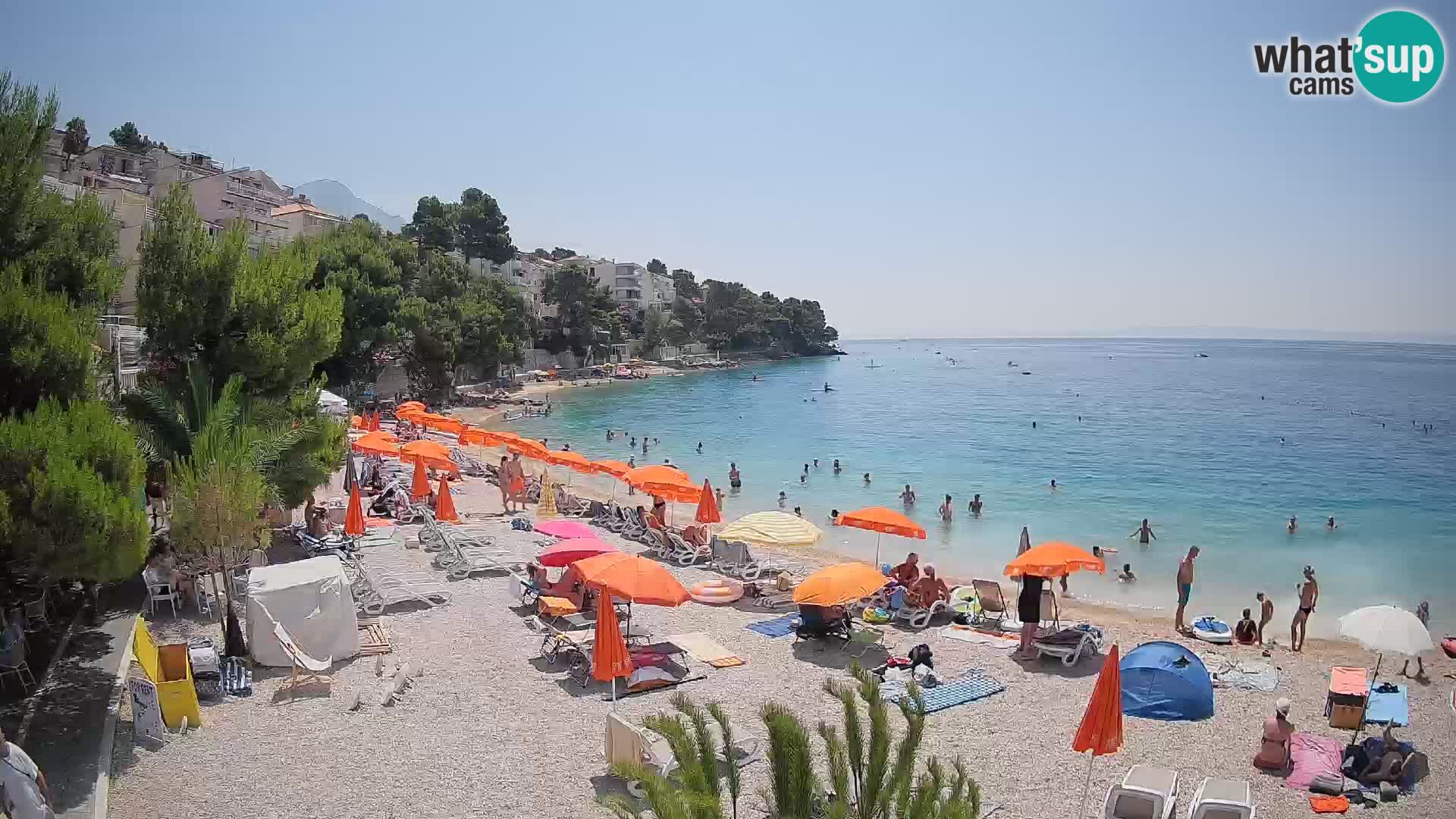Spletna kamera Plaža Lučica Brela – Pogled v živo na Jadransko obalo