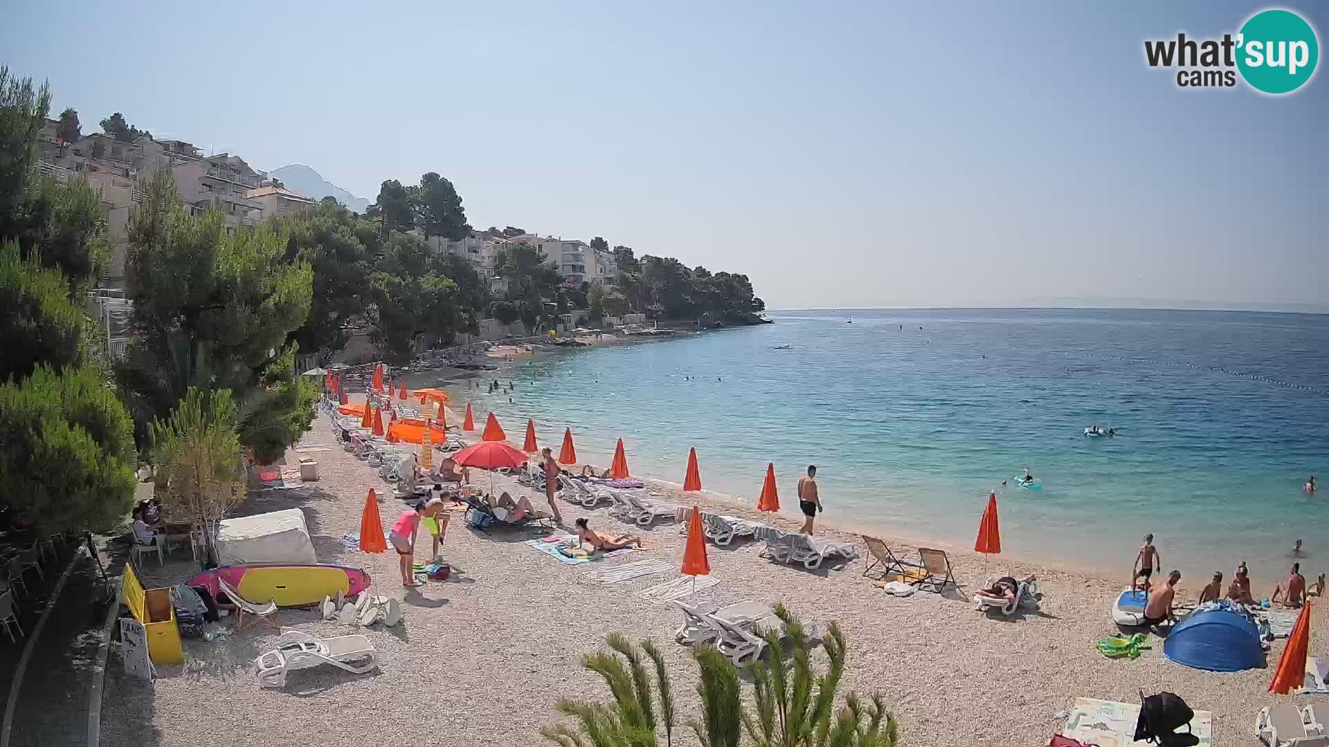 Webcam Spiaggia Lučica Brela – Vista live sulla costa adriatica