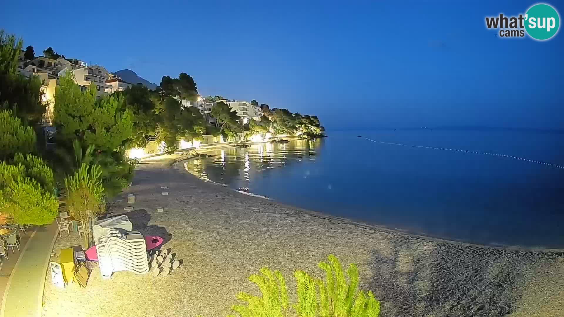 Webcam Plage Lučica Brela – Vue en direct sur la côte adriatique