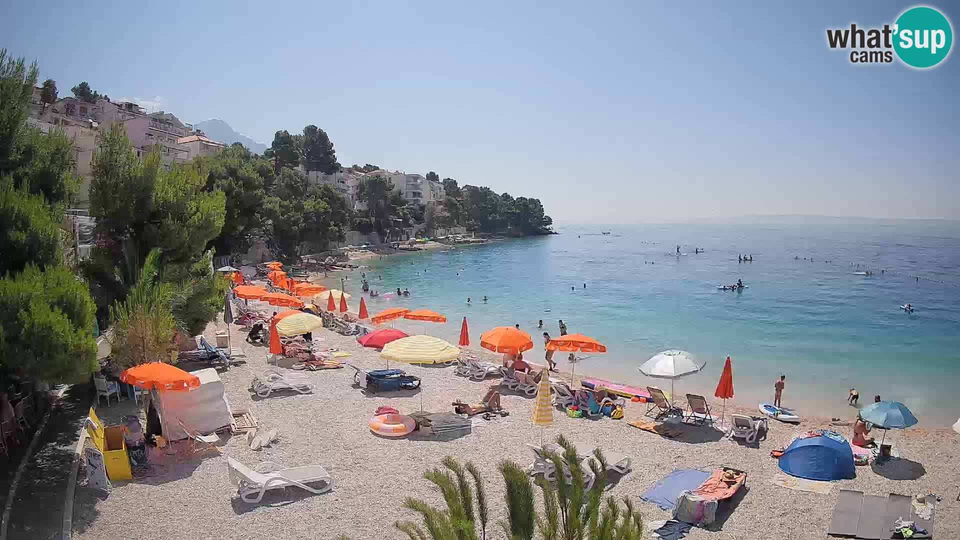 Webcam Plage Lučica Brela – Vue en direct sur la côte adriatique
