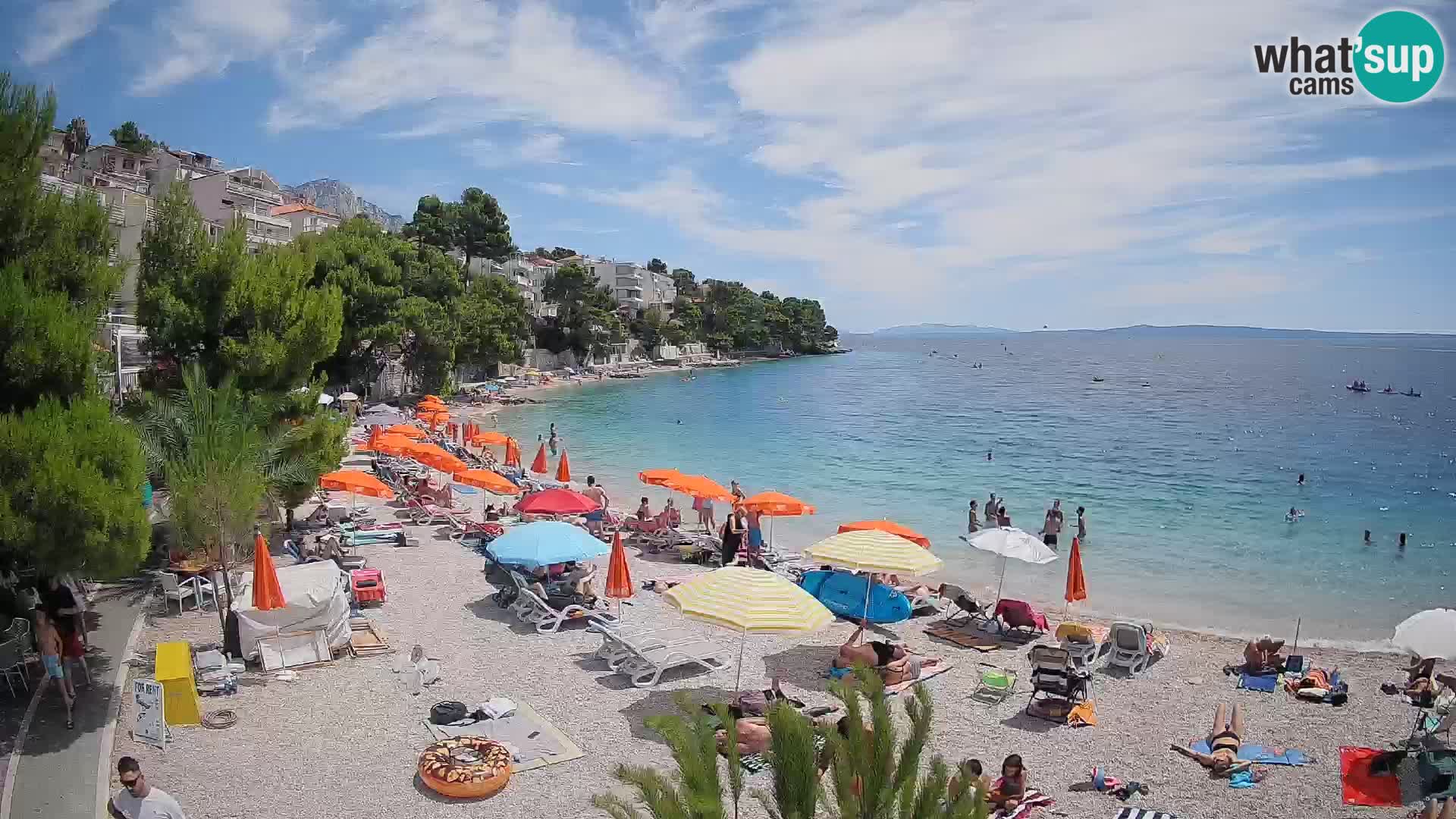 Webcam Playa Lučica Brela – Vista en directo de la costa adriática