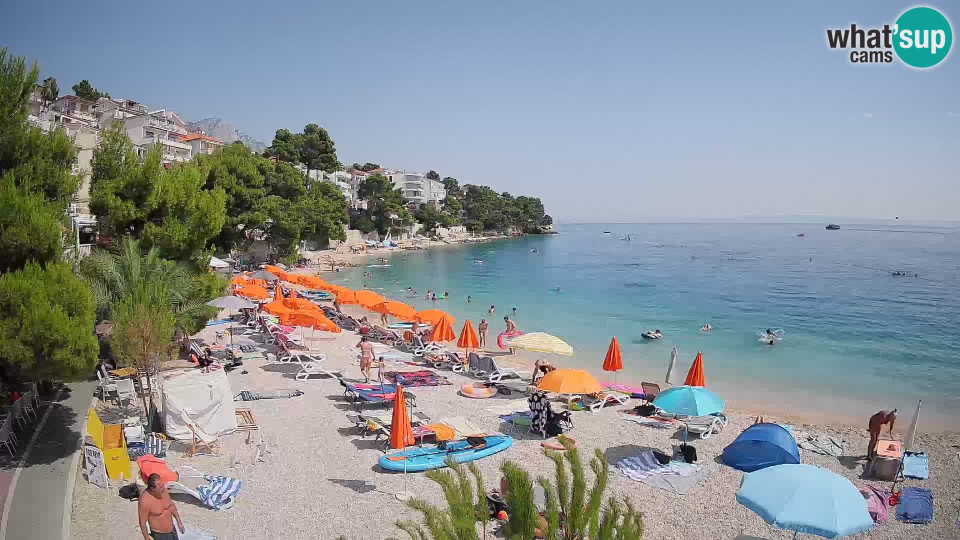 Webcam Lučica Strand Beach Brela – Liveblick von der Adriaküste