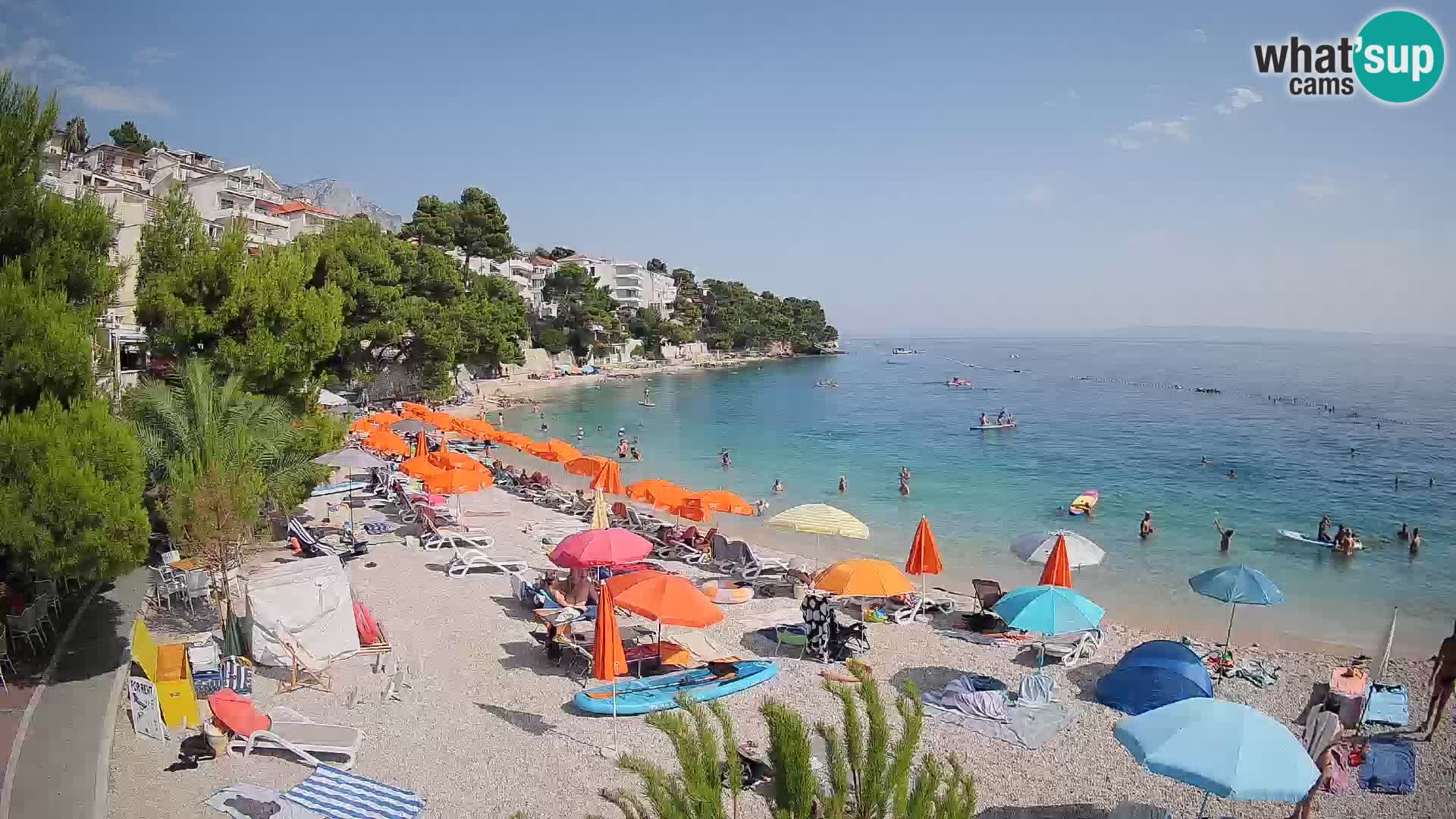 Webcam Plage Lučica Brela – Vue en direct sur la côte adriatique