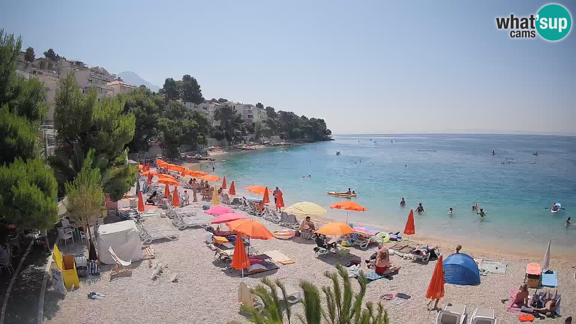 Webcam Lučica Strand Beach Brela – Liveblick von der Adriaküste