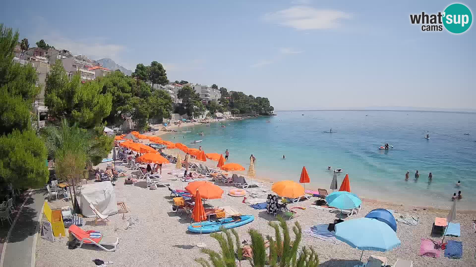 Web kamera Plaža Lučica Brela – Pogled uživo na jadransku obalu