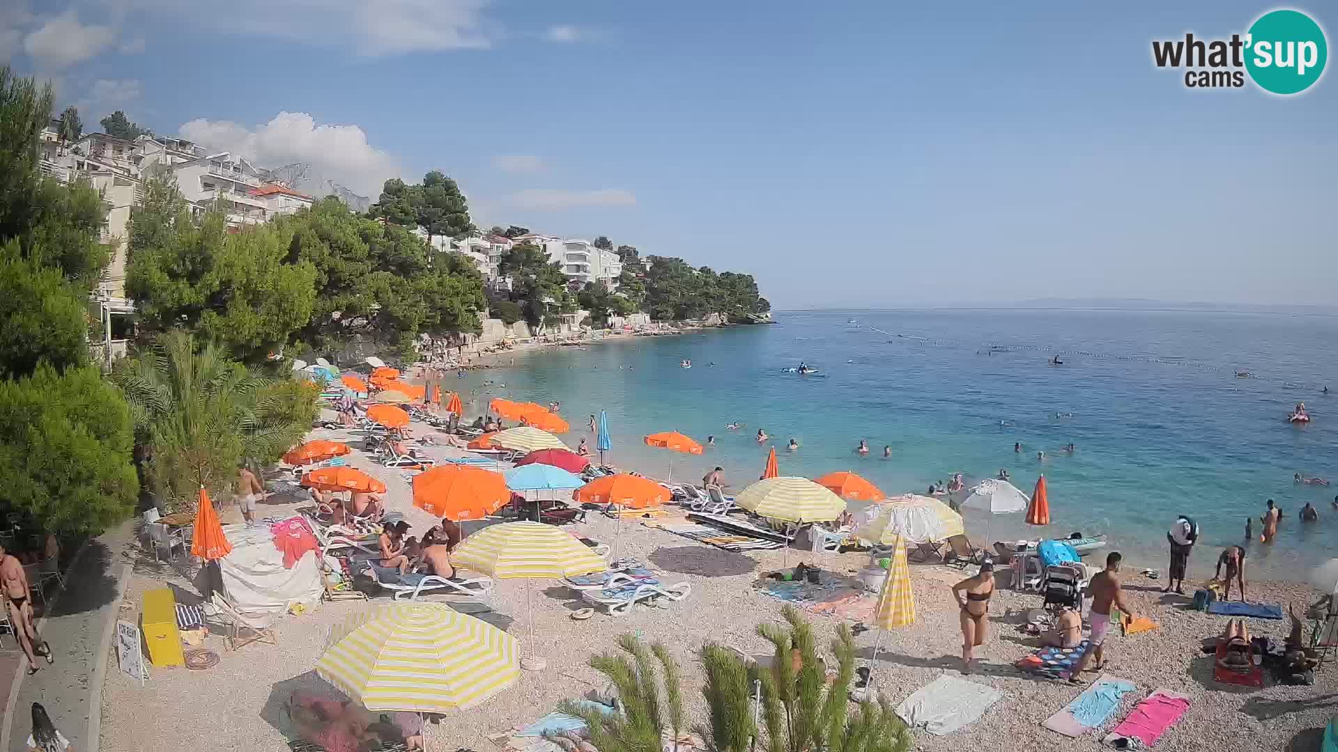 Webcam Spiaggia Lučica Brela – Vista live sulla costa adriatica