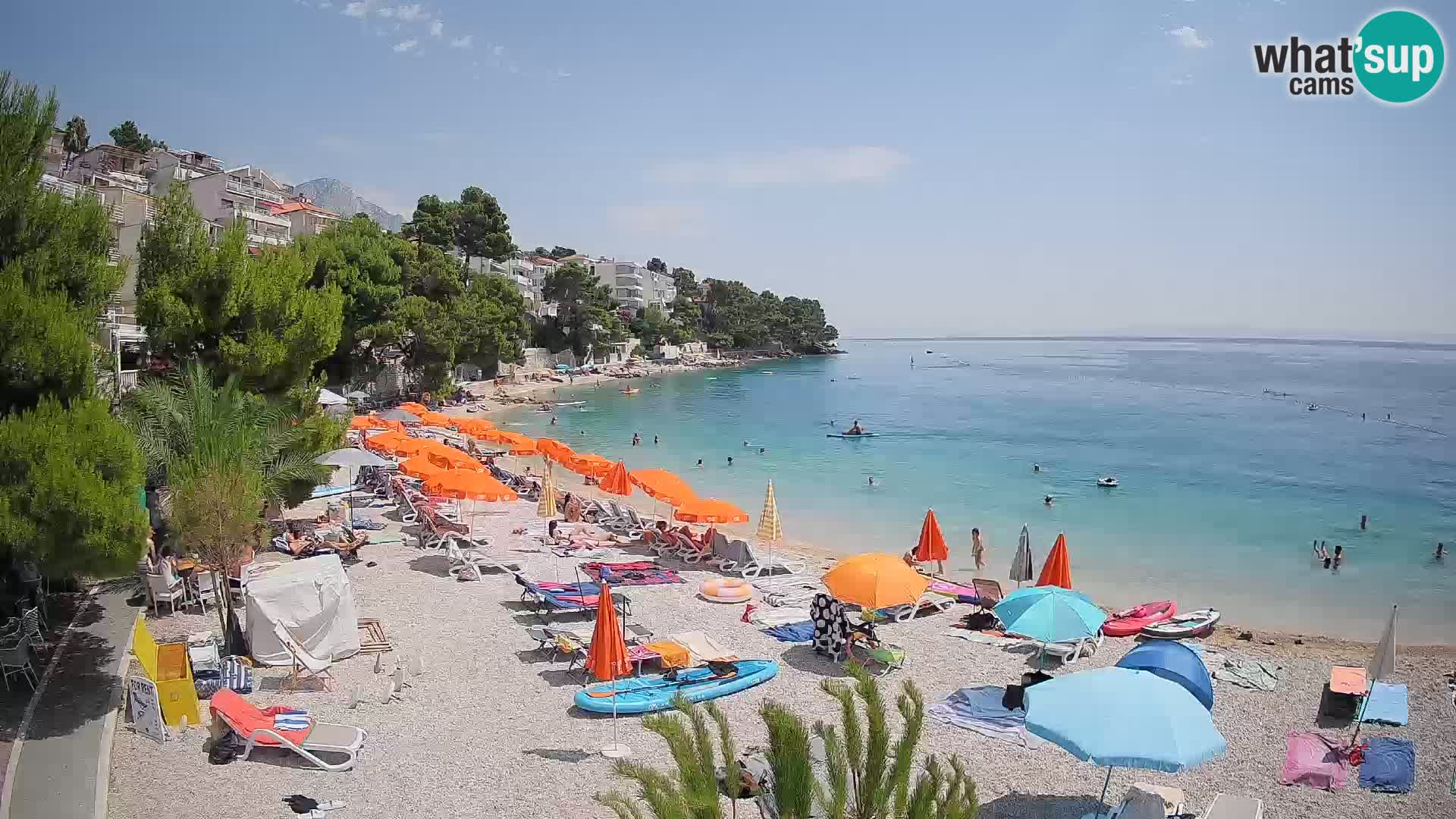 Webcam Lučica Strand Beach Brela – Liveblick von der Adriaküste