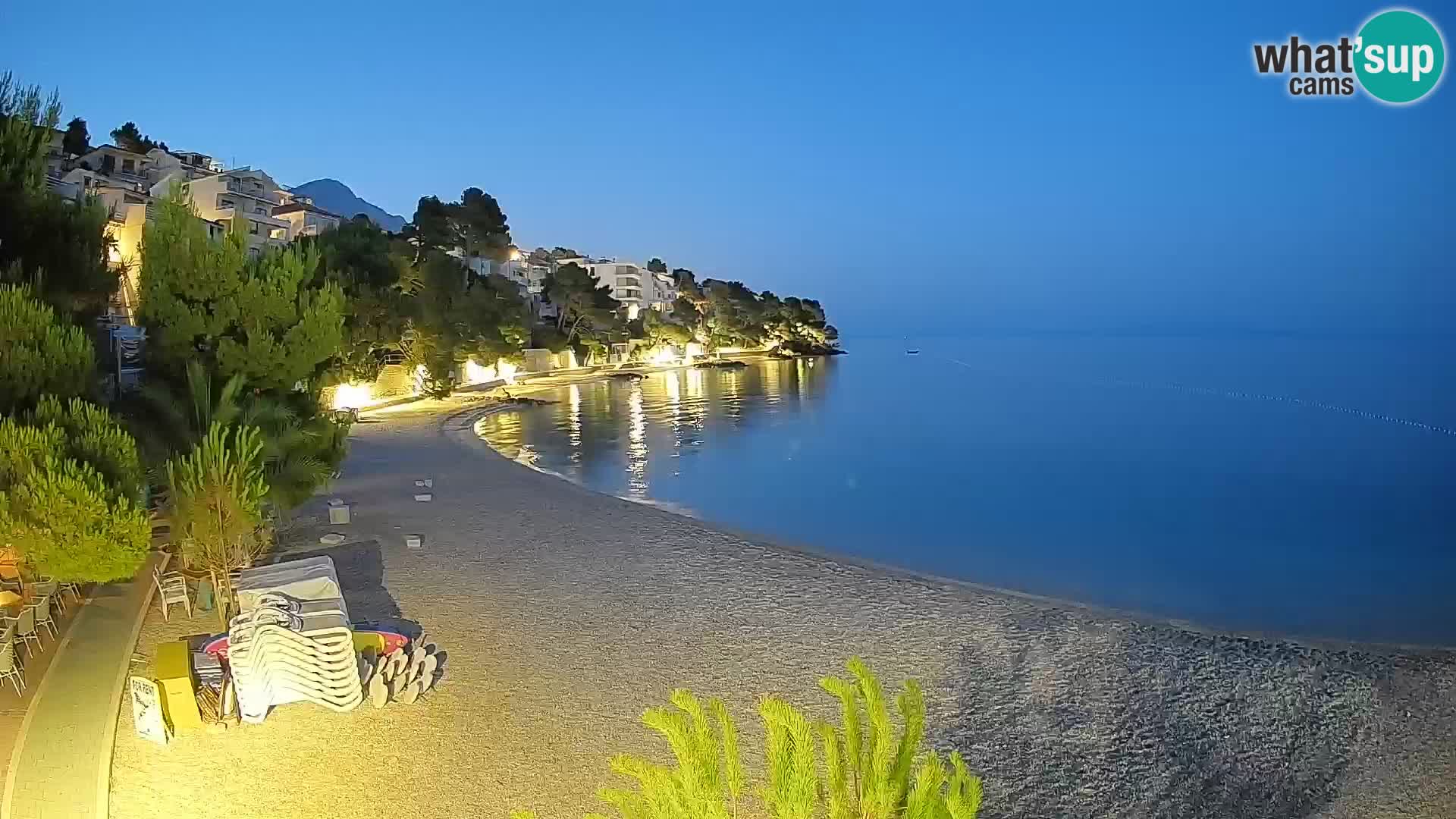 Spletna kamera Plaža Lučica Brela – Pogled v živo na Jadransko obalo