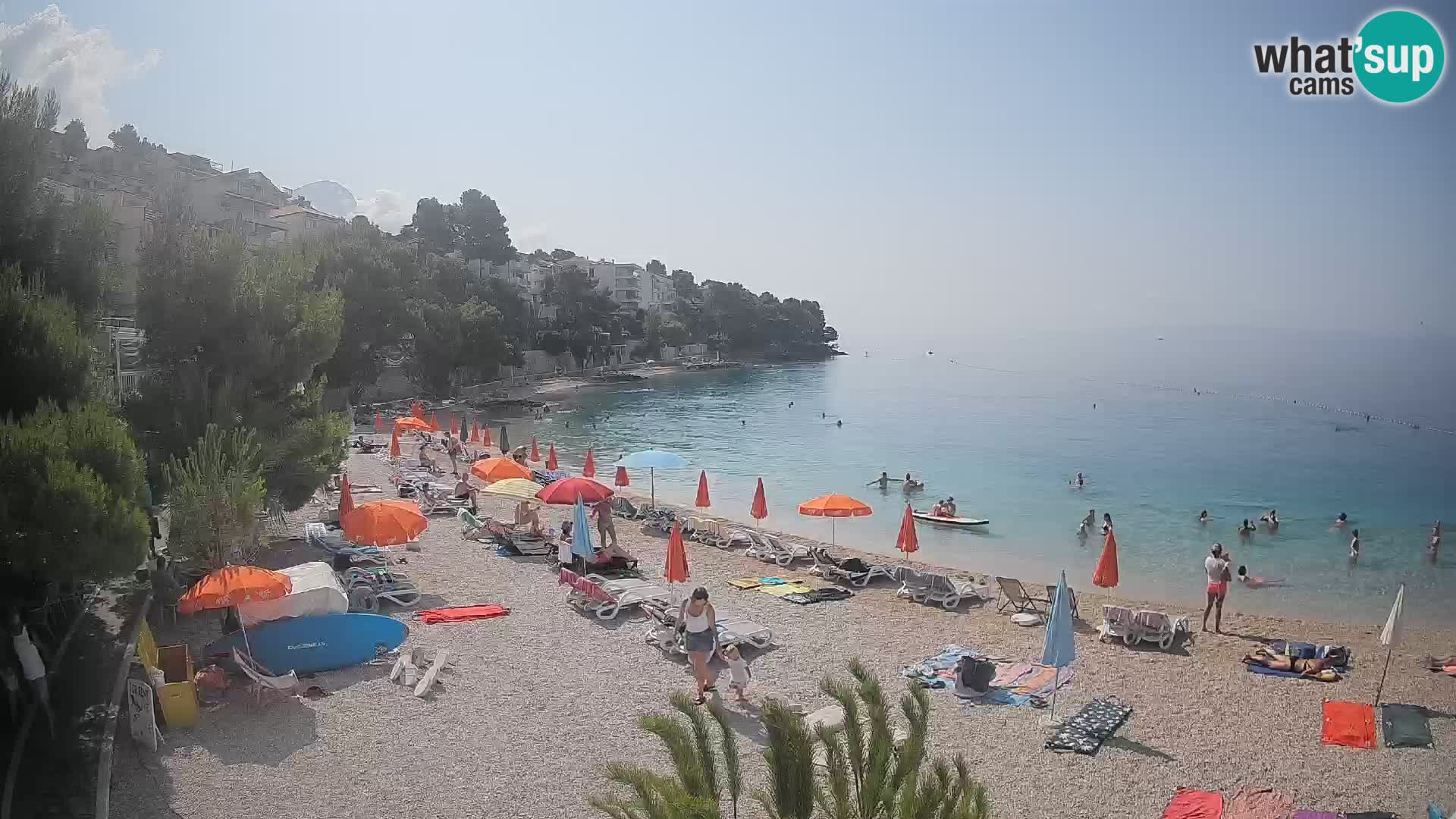 Webcam Lučica Strand Beach Brela – Liveblick von der Adriaküste