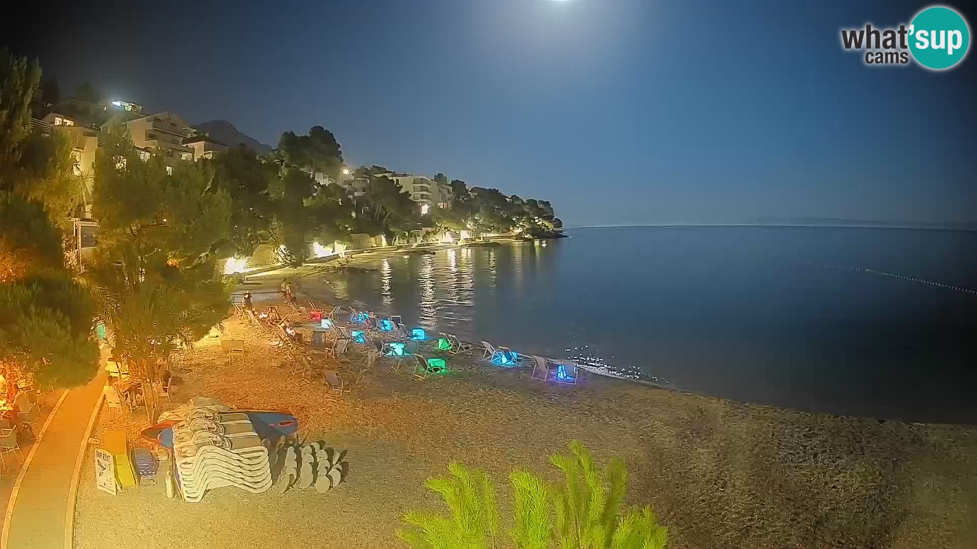 Spletna kamera Plaža Lučica Brela – Pogled v živo na Jadransko obalo