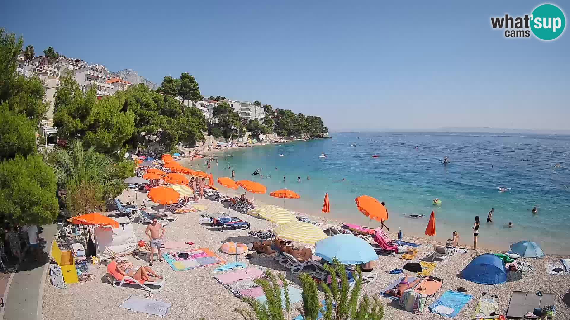 Webcam Playa Lučica Brela – Vista en directo de la costa adriática