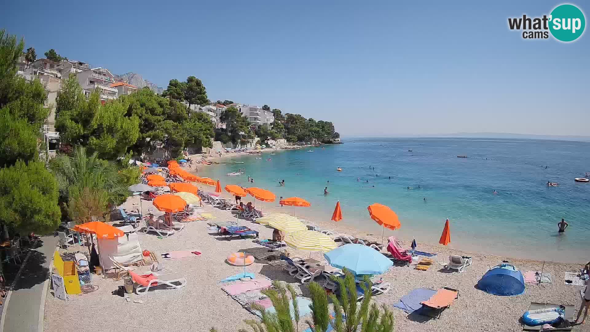 Webcam Playa Lučica Brela – Vista en directo de la costa adriática