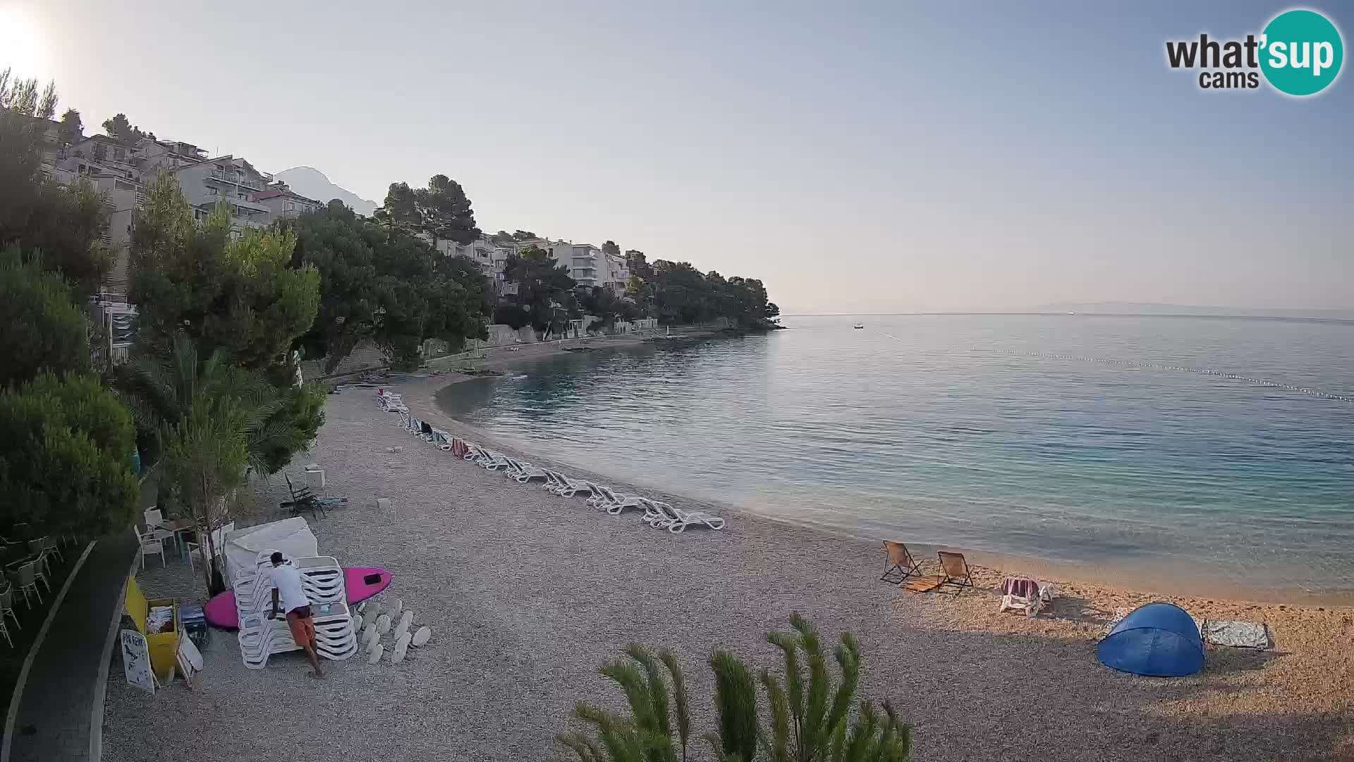 Webcam Plage Lučica Brela – Vue en direct sur la côte adriatique