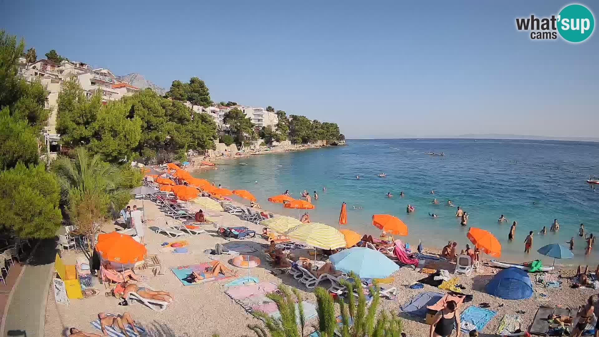 Webcam Plage Lučica Brela – Vue en direct sur la côte adriatique