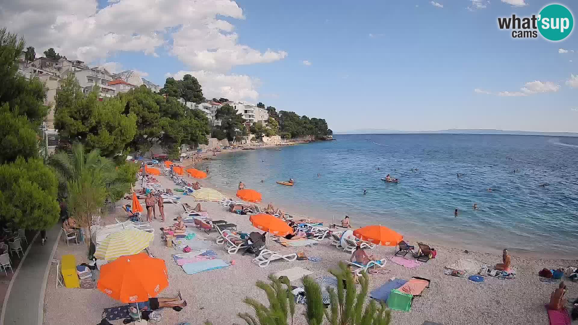 Webcam Lučica Strand Beach Brela – Liveblick von der Adriaküste