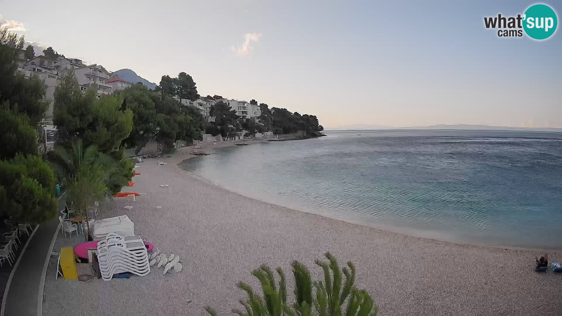 Webcam Lučica Strand Beach Brela – Liveblick von der Adriaküste