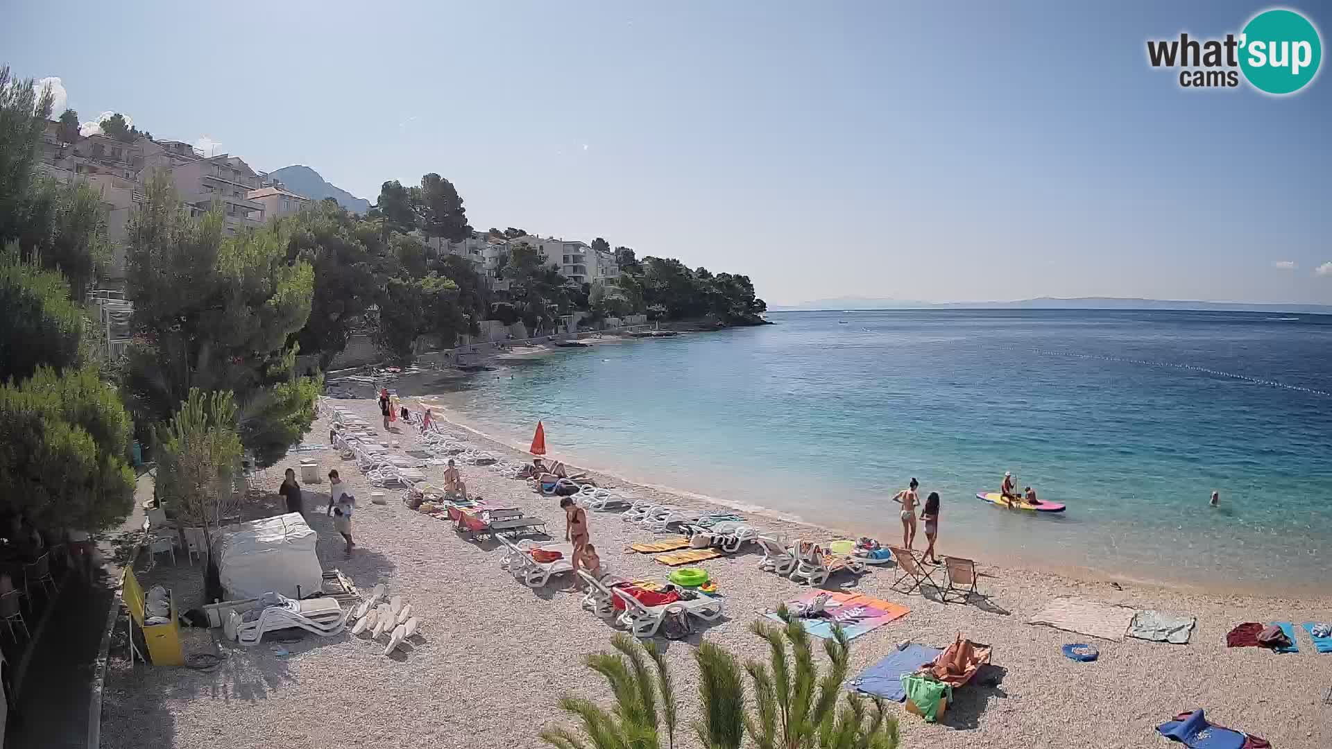 Webcam Lučica Strand Beach Brela – Liveblick von der Adriaküste