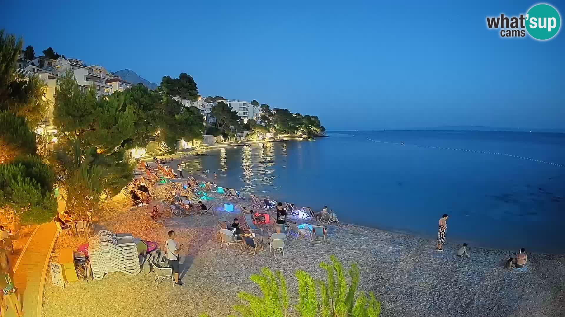 Web kamera Plaža Lučica Brela – Pogled uživo na jadransku obalu