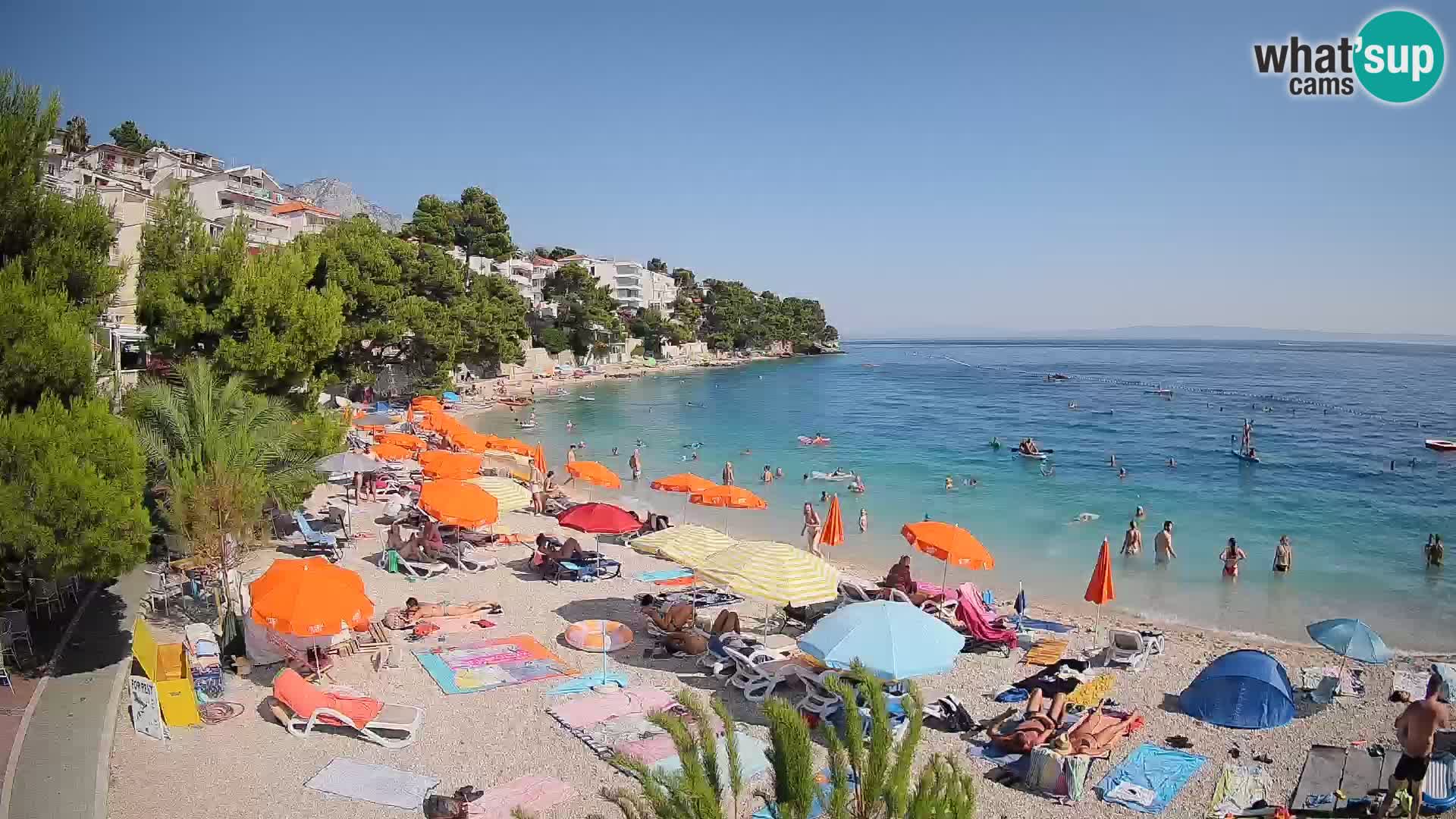 Webcam Playa Lučica Brela – Vista en directo de la costa adriática