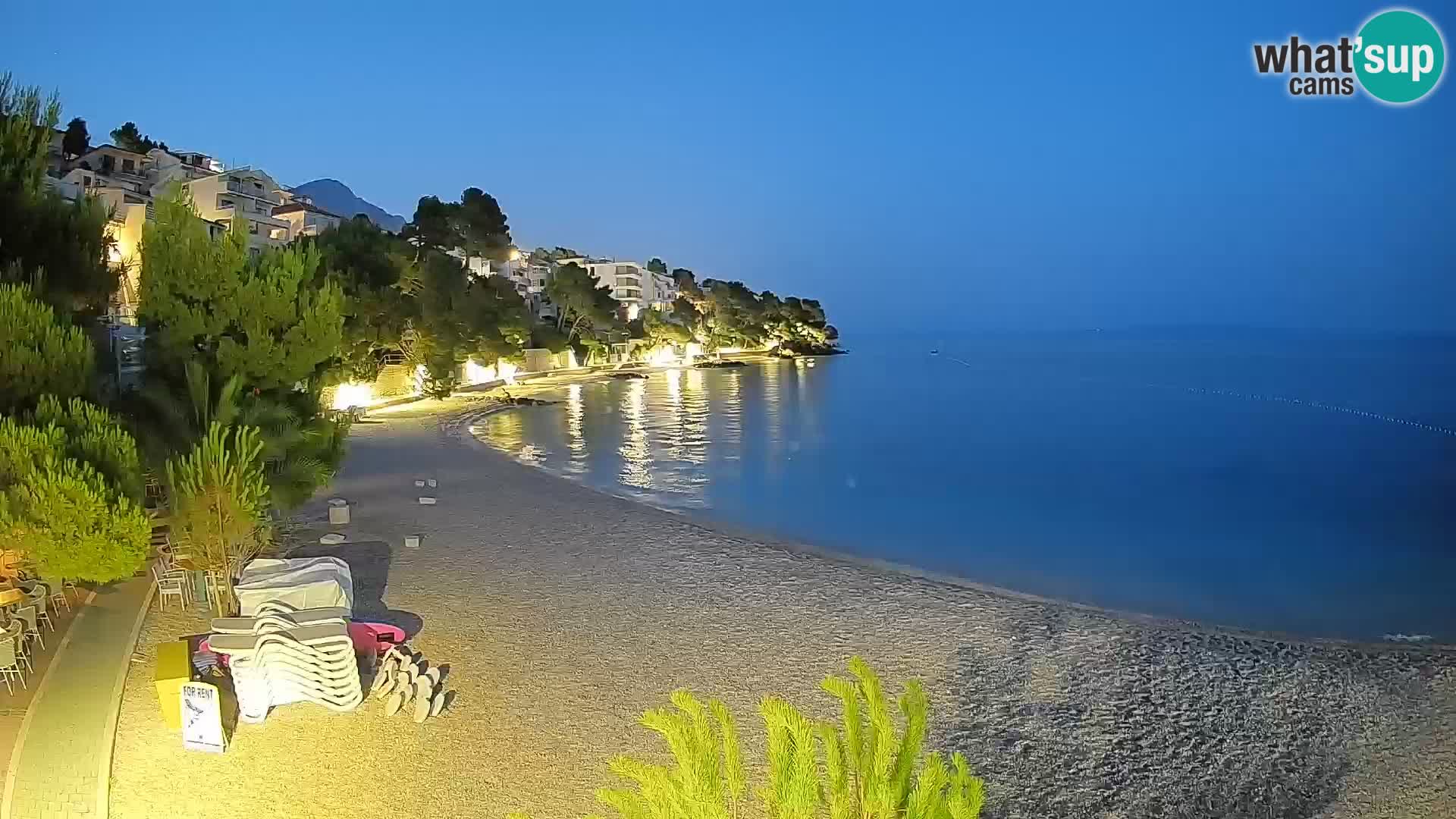 Webcam Plage Lučica Brela – Vue en direct sur la côte adriatique
