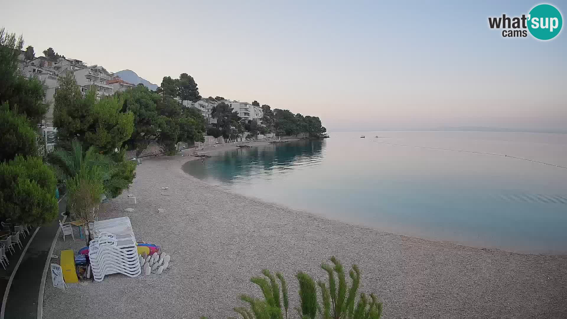 Webcam Playa Lučica Brela – Vista en directo de la costa adriática